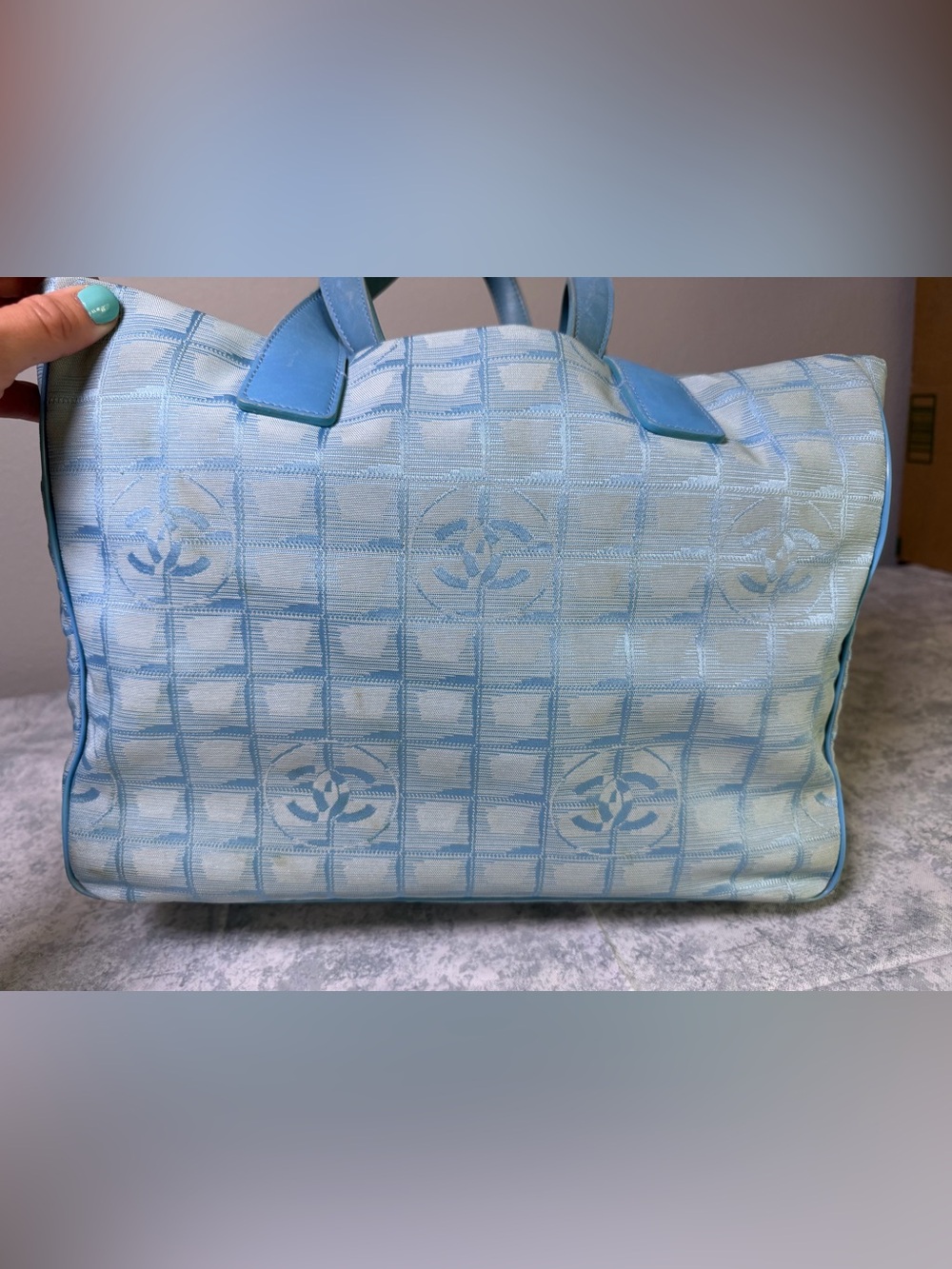Chanel blue travel tote